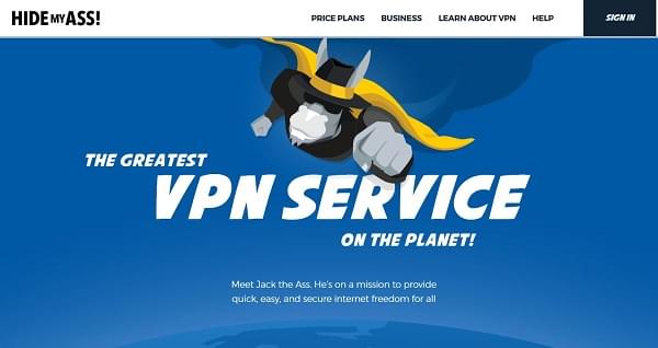 HideMyAss VPN website