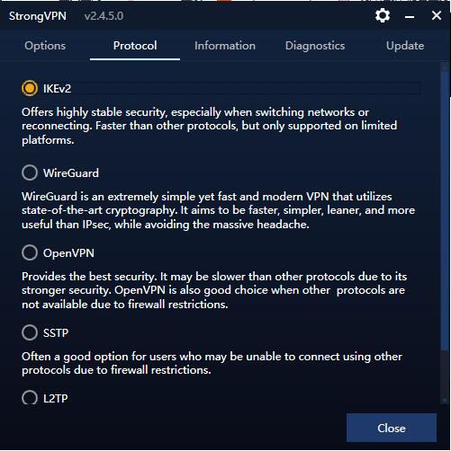 strongvpn IKEv2 协议