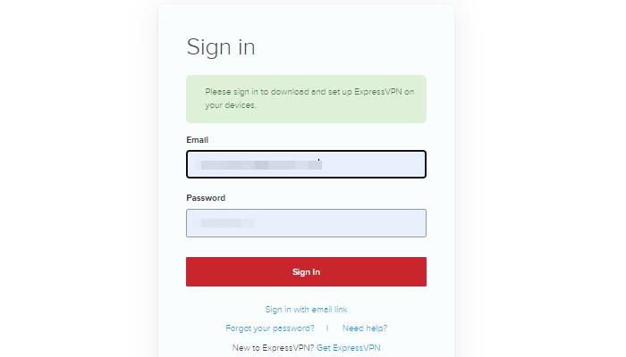 expressvpn sign in