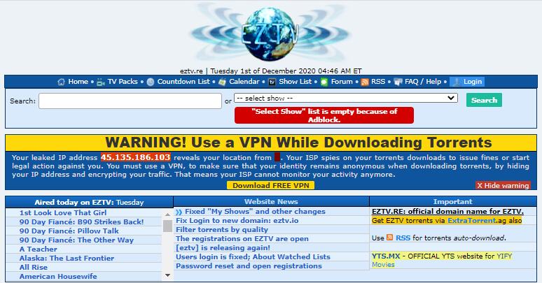 eztv 种子下载站